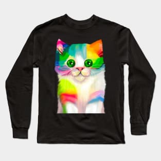 Rainbow Kitten Long Sleeve T-Shirt